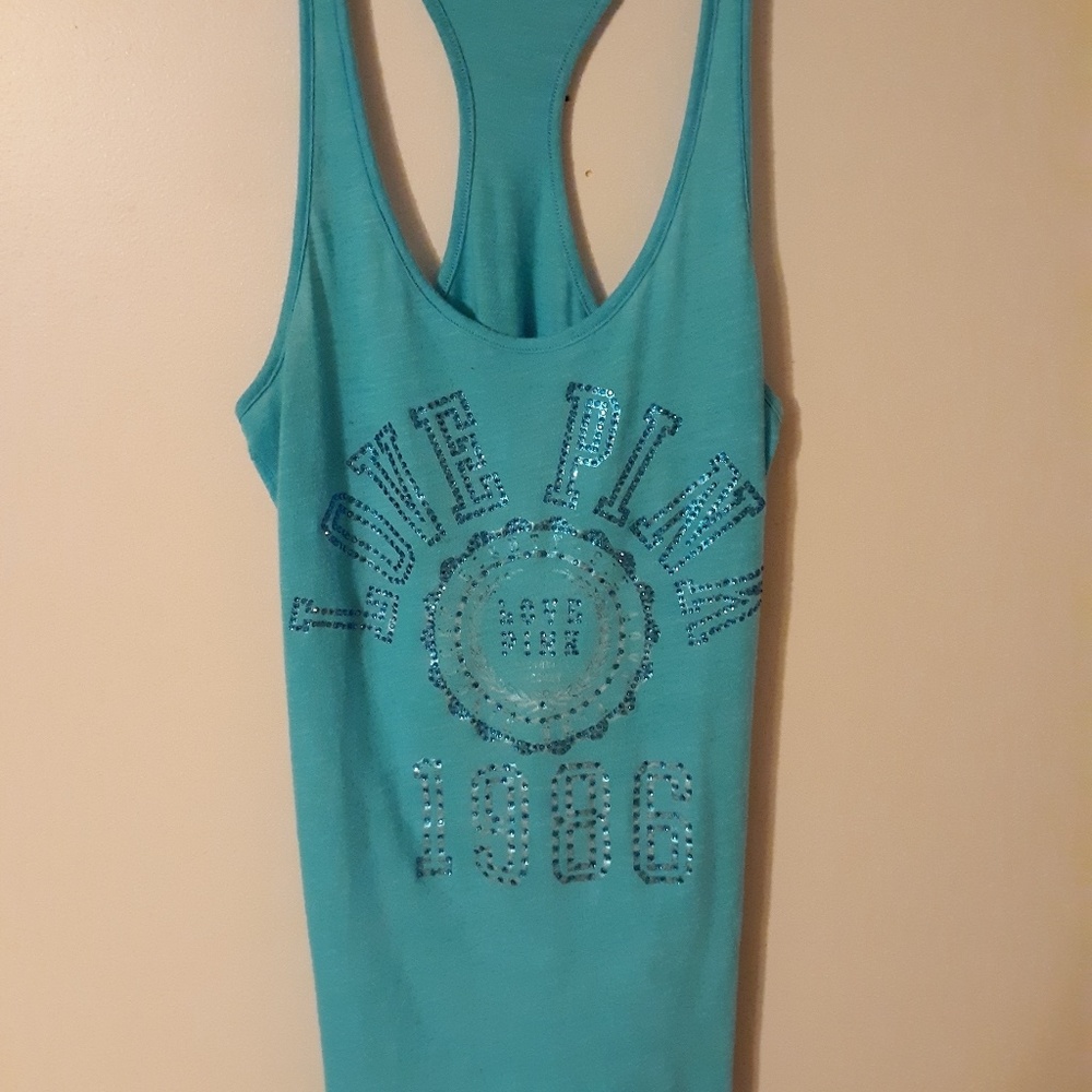 2 for $10🎀Love Pink racerback rhinestone tank